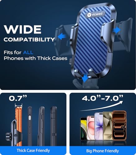 VICSEED Upgraded [Racing-Grade Steady] Phone Holders for Your Car Dark Blue - color: Dark Blue