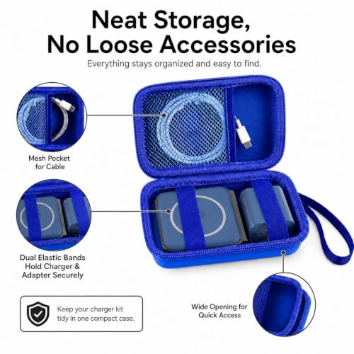 ANKHOH Travel Case for Iseyyox/for RTOPS/for QUZUDN 3 in 1 Wireless Charger - color: Blue