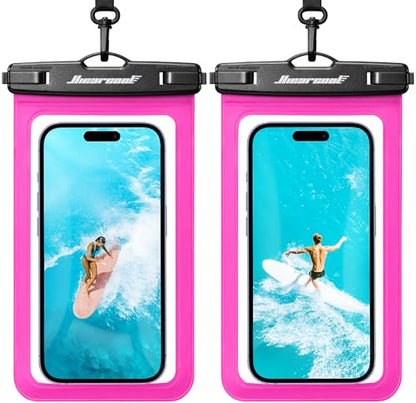 Hiearcool Waterproof Phone Pouch, Waterproof Phone Case, Bright Red 2-Pack - color: 2Bright Red
