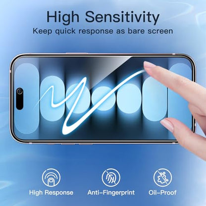 JETech Privacy Screen Protector for iPhone 15, 2+2 Pack - size: iPhone 15
