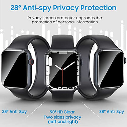 UniqueMe 8 Pack for Apple Watch Privacy Series 9/8/7 Screen Protector 45mm - size: 45mm