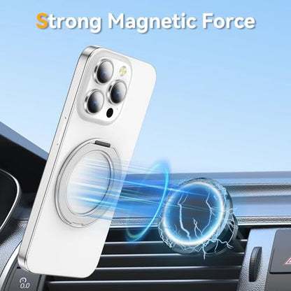 360° Rotation Cell Phone Ring Holder Stand Compatible iPhone & Most Phones - color: Silver