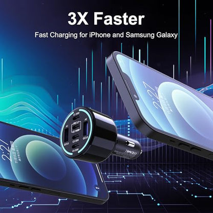 CHIPOFY 300W USB C Car Charger, 6 Ports (4 USB C + 2 USB A)