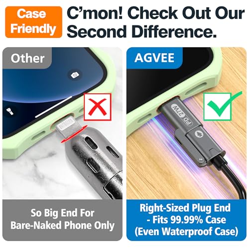 AGVEE 3ft 4-in-1 Coiled Multi Charging Charger Data Transfer Cable - color: Black, size: 3ft