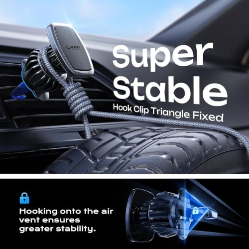 LISEN Magnetic Phone Holder for Car, Magnet Car Vent Phone Mount Holder with Ultra 6 Strong Magnets, Magnetic Car Phone Holder Mount for Car Automobile Cradles, Soporte de Telefono para carro - color: Black
