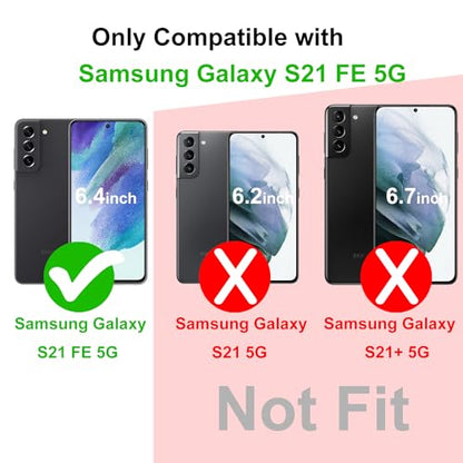 TENOC Phone Case for Samsung Galaxy S21 FE 5G, Black Case Anti-Fingerprint Protective Bumper Matte Cover - color: Black Matte, size: S21 FE
