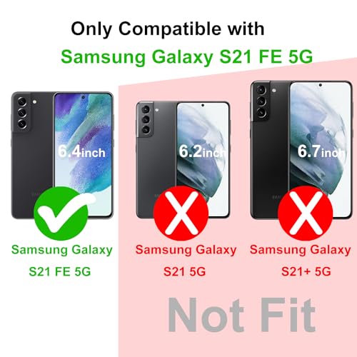 TENOC Phone Case for Samsung Galaxy S21 FE 5G, Black Case Anti-Fingerprint Protective Bumper Matte Cover - color: Black Matte, size: S21 FE