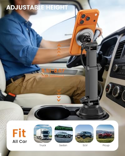 OHLPRO for MagSafe Cup Holder Car Mount Charger for iPhone Series, Gray - color: Sliver