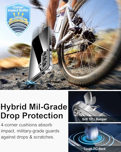 HOOMIL Case for Samsung Galaxy S24, Anti-Yellowing, Clear | Shockproof & Drop Protection, Scratch Resistant, Wireless Charging Compatible, Transparent Hard Back Phone Cover - color: Clear, size: Samsung Galaxy S24