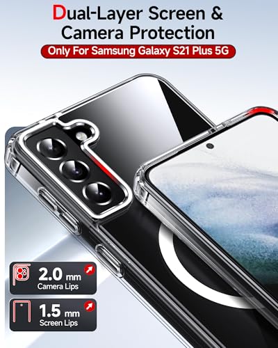 LeYi for Galaxy S21 Plus Phone Case: [Mag-Safe Fit] with Raised Camera Guard, Matte Translucent Slim Translucent Soft-Touch Protective para Samsung S21 Plus 5G Case, Clear - color: Clear, size: Galaxy S21 Plus (6.7 Inch)