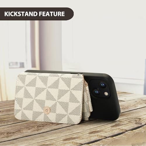 Phone Wallet Stick On, Credit Card Holder for Women Attachable 3M Sticker | Card Holder for Phone case Stick on Attachable Credit Card Holder for Phone (Compatible with Most Smartphones) (off White) - color: off White