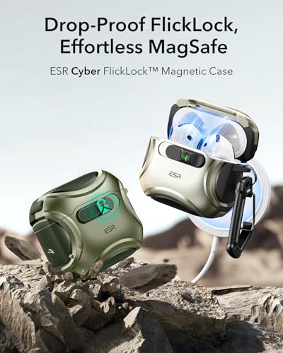 ESR for AirPods 5/4 Case, Compatible with MagSafe, Army Green - color: Army Green, size: AirPods 5&4 Case