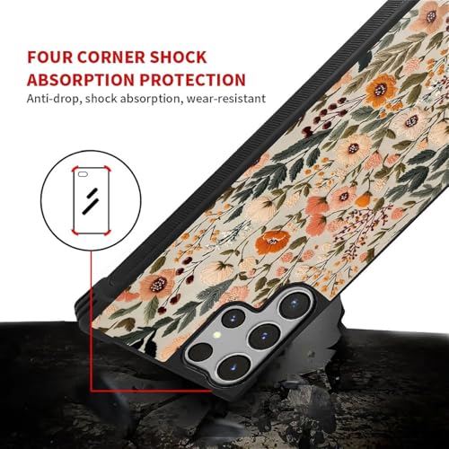 for Samsung Galaxy S26Ultra Case,Soft Silicone Shockproof Bumper Camera Protection Phone Case-Dark Embroidery Flower - color: Dark Embroidery Flower, size: Samsung Galaxy S26Ultra