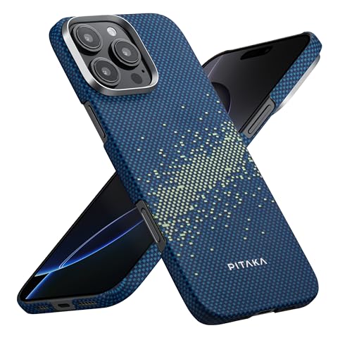 pitaka for iPhone 16 Pro Case Compatible with MagSafe, Thin & Light iPhone 16 Pro Case with a Caseless Feel, 1500D Aramid Fiber Woven [Tactile Woven - Milky Way Galaxy] - color: Milky Way Galaxy, size: For iPhone 16 Pro, 6.3"