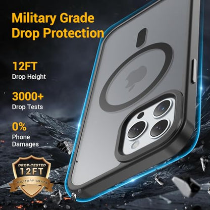 for iPhone 12 Pro Max Case, Compatible with Magsafe, Anti-Yellowing, Military-Grade Protection, Shockproof Slim Magnetic Phone Case Cover, Black - color: B-Black, size: iPhone 12 Pro Max