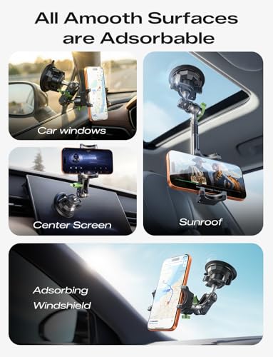 MAGIC JOHN Durable Metal Phone Holders for Your Car, Windshield Car Mount - style: Standard