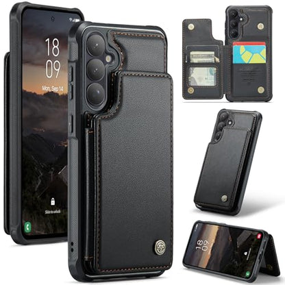 Kowauri for Samsung Galaxy S26 Case, PU Leather Wallet Case for Women Men with RFID Blocking Card Holder Slot Magnetic Closure Shockproof Protective Phone Cover for Samsung Galaxy S26 (Black) - color: Black