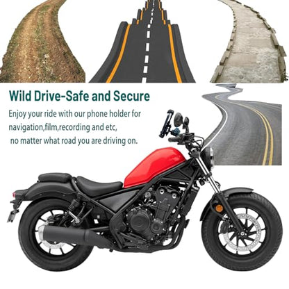 Motorcycle Phone Mount ATV 4 Wheeler Phone Holder Sturdy Hold Anti-theft