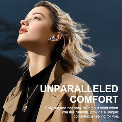 Wireless Earbuds, 2026 Bluetooth 5.4 Headphones HiFi Stereo 50H In Ear Buds - color: Black