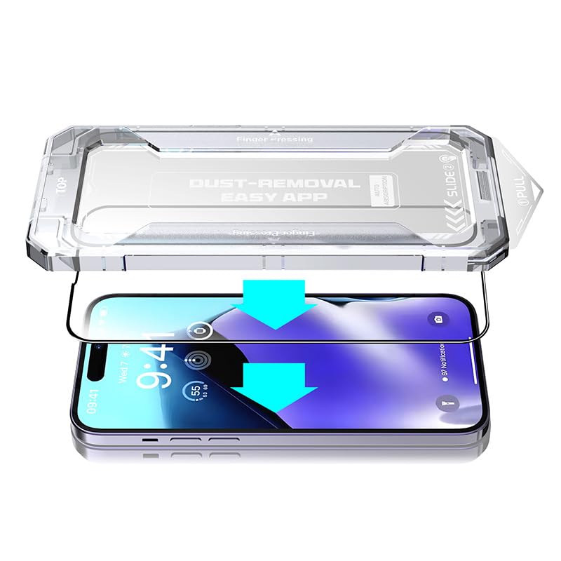 Screen Protector Fit for iPhone 17 Pro /iPhone 16 /15/14/13,Auto-Alignment One Touch,Auto Dust-Elimination Install Bubble Free, Tempered Glass Protector,Scratch Resistent (iPhone 16e/13/13 Pro/14) - size: iPhone 16e/13/13 Pro/14