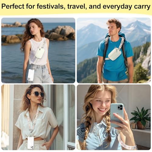 Phone Lanyard Crossbody with Detachable RFID Wallet (M2, Large) - color: Multicolor 2, size: Large