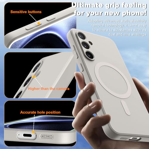 for Galaxy A16 5G Case,Magnetic,Wireless Charging,Slim White - color: White