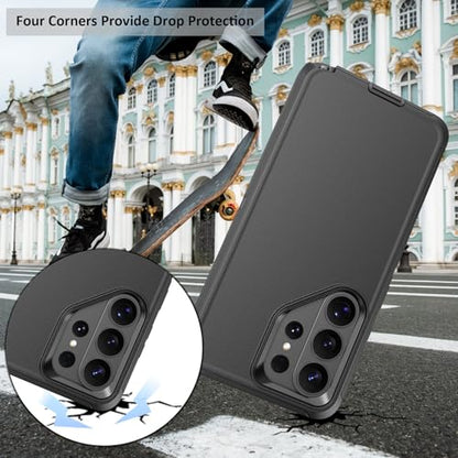 Compatible with Samsung Galaxy S26 Ultra Case, with Belt Clip Holster Heavy Duty Rugged Shockproof Full Body Protection Kickstand Cover for Samsung Galaxy S26 Ultra Phone (Black) - color: Black