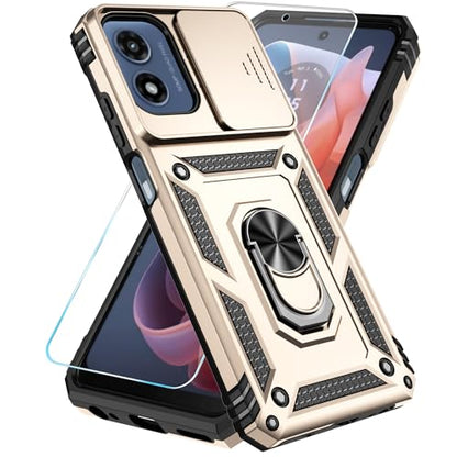 SunStory for Motorola Moto G Play 4G 2024 Case with Kickstand,Gold - color: Gold