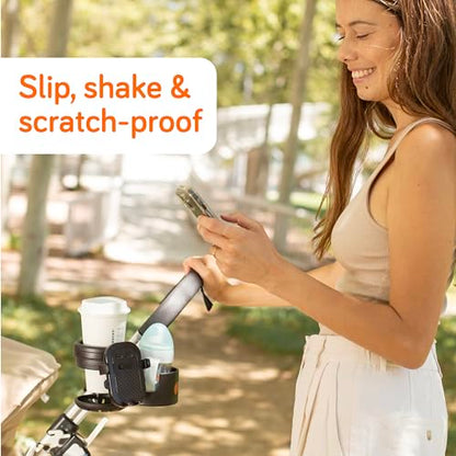 Baby Uma 3-in-1 Cup Holder Phone Holder - Universal Stroller Cup Holder Attachment with 360° Phone Mount, Stanley Cupholder for Stroller, Stroller Accessories