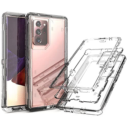 YmhxcY Galaxy Note 20 Ultra Case - 3 Layer Drop Protection, Shockproof, Clear Silicone Cover - Crystal Clear - color: Crystal Clear