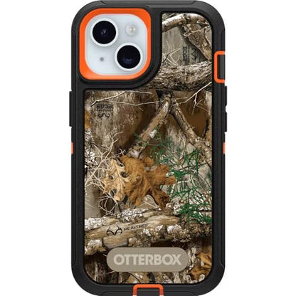 OtterBox iPhone 15, iPhone 14, & iPhone 13 (Only) Defender Series Case - Realtree Blaze Edge (Camo) - Rugged & Durable - with Port Protection - Holster Clip Includes - Microbial Defense Protection - color: Realtree Blaze Edge (Camo), style: Non-MagSafe