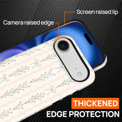 Magnetic for iPhone 17 Air Case,[Compatible with Magsafe] Dual Layer Protective Heavy Duty Shockproof Rugged Drop Protection Bumper Hybrid Case - Blue Bow Stripes - color: Blue Bow Stripes, size: iPhone 17 Air