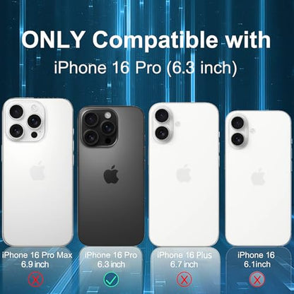 Battery Case for iPhone 16 Pro, 10000mAh Portable Protective Charging Case with Wireless Charging Compatible with iPhone 16 Pro (6.3 inch) Rechargeable Battery Pack Charger Case with Carplay (Black) - size: iPhone 16 Pro
