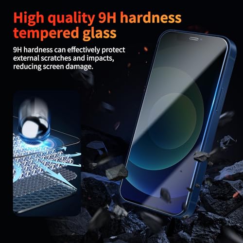 Privacy Screen Protector for iPhone 12 Mini 5.4 Inch 3 Pack, Tempered Glass Film Anti-spy Scratch Resistant 9H Hardness Case Friendly - size: iPhone 12 Mini