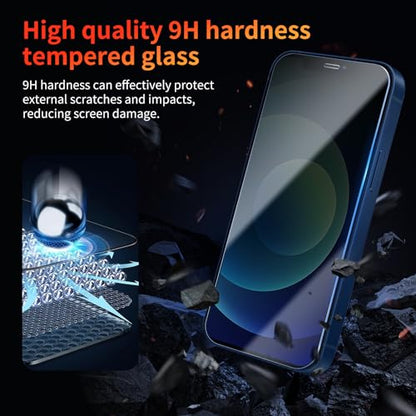 Privacy Screen Protector for iPhone 12 Mini 5.4 Inch 3 Pack, Tempered Glass Film Anti-spy Scratch Resistant 9H Hardness Case Friendly - size: iPhone 12 Mini