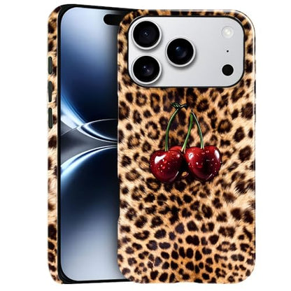Compatible with iPhone 17 Pro,Anti-Scratch Glossy Case Cover,Cherry Leopard Animal Cheetah - color: Cherry Leopard Animal Cheetah, size: IPhone 17 Pro