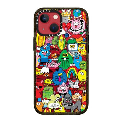 CASETiFY for iPhone 13 Mini Case - Impact | Slim Fit | 6.6 ft. Drop Protection | Fun Friends | Black - color: Fun Friends, size: Iphone 13 Mini (5.4")