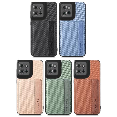 for Motorola Moto G Power 2026 Case Wallet with Card Holder Brown | Shockproof Protective Phone Cases Cover, Carbon Fiber Pattern Design, Built-in 2 Credit Card Slots, Hidden Magnetic Closure - color: Brown
