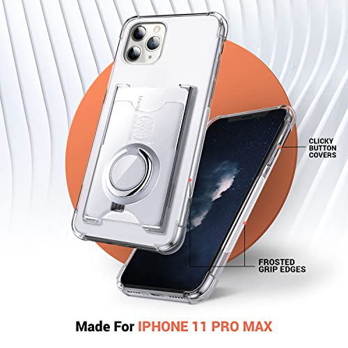Shields Up for iPhone 11 Pro Max Case with Card Holder Stand, 6.5", Clear - color: Clear, size: iPhone 11 Pro Max