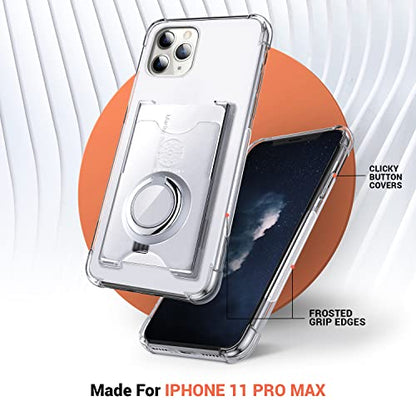 Shields Up for iPhone 11 Pro Max Case with Card Holder Stand, 6.5", Clear - color: Clear, size: iPhone 11 Pro Max