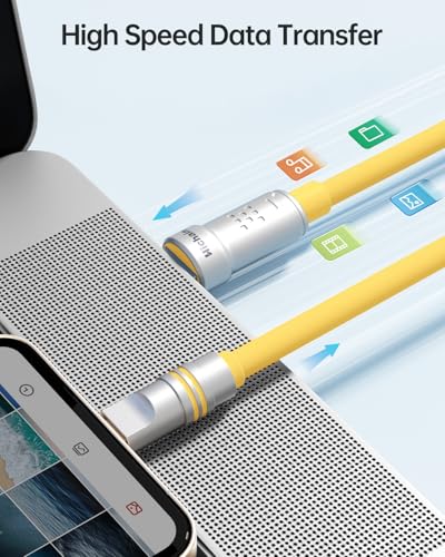 Hichain for iPhone Charger USB A to Lightning Cable Yellow 4 FT + 6.6 FT - color: Yellow, size: 4 FT + 6.6 FT