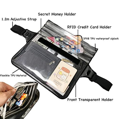 Waterproof Waist Pouch Dry Belt Bag Fanny Pack Keep Your Key Fob Wallet Kindle Phone Dry Perfect For Swim Surf Snorkel(Pink) - color: Pink