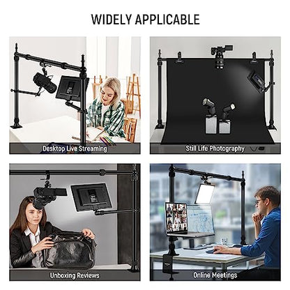 NEEWER Overhead Camera Mount Rig with 2 Ball Heads, Super Clamp, NK002