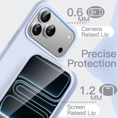 JETech Silicone Case for iPhone 17 Pro Max, Mist Blue | Silky Soft Touch, Shockproof Protection, Scratch Resistant, Microfiber Lining - color: Blue, size: iPhone 17 Pro Max