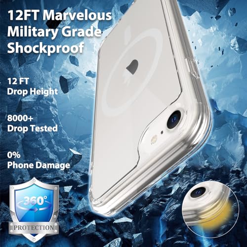 for iPhone SE 3rd & 2nd Gen & 8/7 Case [Compatible with Magsafe] Translucent Matte Phone Cover, [10 FT Military Grade Drop Protection] Slim Durable (Transparent Magnetic, iPhone SE2/SE3/8/7) - color: Transparent Magnetic, size: iPhone SE2/SE3/8/7