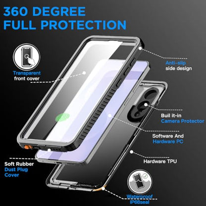 AICase for Samsung Galaxy S25 Edge Case Waterproof, Clear Water Proof Shockproof Snowproof Dustproof Full Body Rugged Transparent Underwater Phone Case with Lanyard Built-in Screen Protector - size: Galaxy S25 Edge