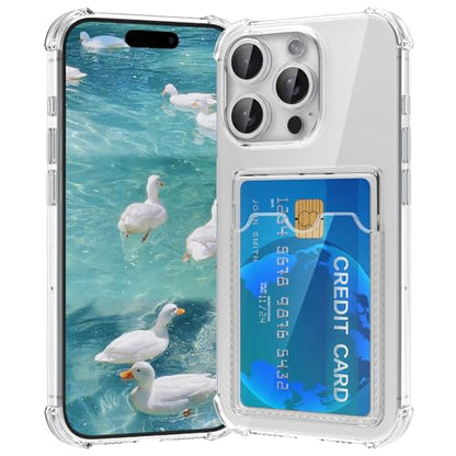 Compatible with iPhone 14 Pro Case with Card Holder, Wallet Case Clear Slim Soft Protective Cover Shockproof Anti-Scratch Phone Card Case for iPhone 14 Pro - size: iPhone 14 Pro
