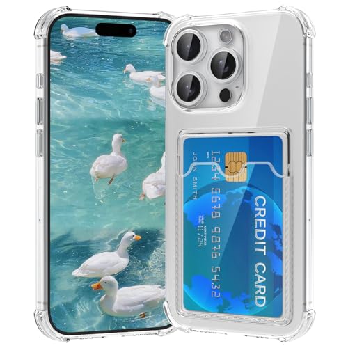 Compatible with iPhone 14 Pro Case with Card Holder, Wallet Case Clear Slim Soft Protective Cover Shockproof Anti-Scratch Phone Card Case for iPhone 14 Pro - size: iPhone 14 Pro
