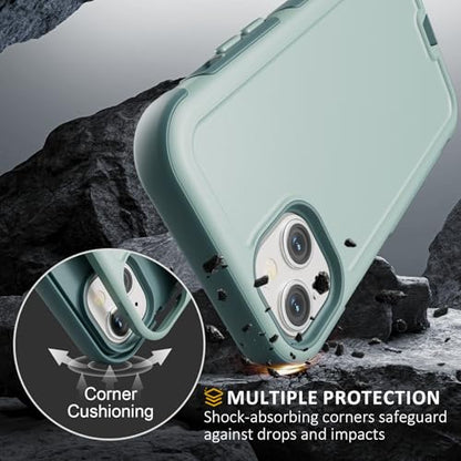 Follaroma for iPhone 13 Case, Heavy Duty Magnetic Cases, Green, 6.1" | Compatible with MagSafe, Heavy Duty Shock proof,Military-Grade Anti-Drop Protective,Dual Layer Magnetic Protection Phone Case - color: Green