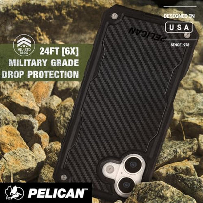 Pelican Shield iPhone 17 Case - Rugged MagSafe Phone Case - Carbon | Magnetic Phone Case w/24ft Military Grade Drop Protection - Phone Cover w/ Belt Clip Holster Kickstand for iPhone 17 - color: Carbon, style: iPhone 17